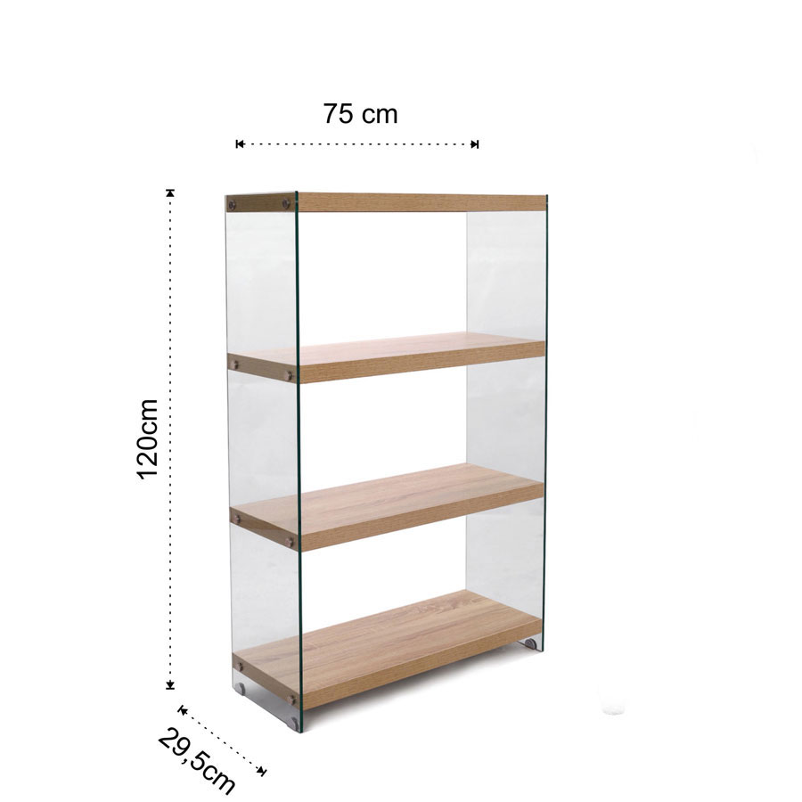 Nancy 75 Bookshelf, 4 shelfs Tomasucci frame and dimensions