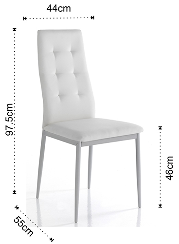 Dimensions of the Nina Chair by Tomasucci