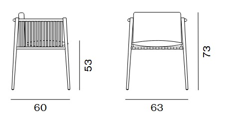 Luce Unopiù Armchair Dimensions