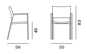 Stackable Experience Unopiù Armchair Dimensions
