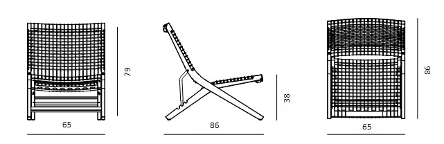 Synthesis Unopiù deck chair dimensions