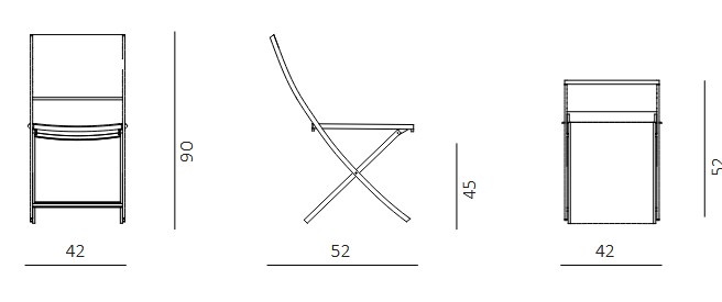 Conrad Folding Chair Unopiù dimensions