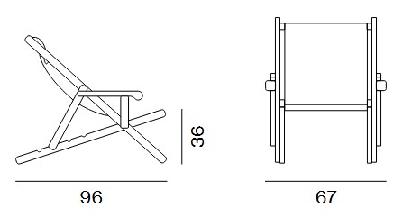 Clio Unopiù Deck Chair Dimensions