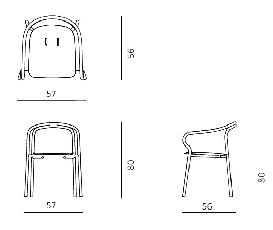 Salò Unopiù chair dimensions