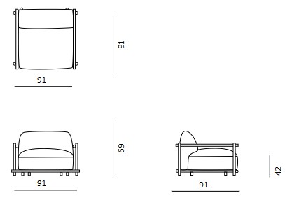 Toscana Unopiù Armchair Dimensions
