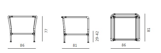 Treble Unopiù Armchair Dimensions