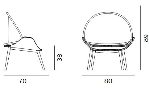 Poltrona Nacre Unopiù dimensione