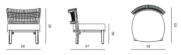 Synthesis Unopiù armchair dimensions
