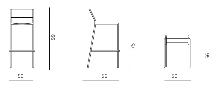 Conrad stool Unopiù dimensions