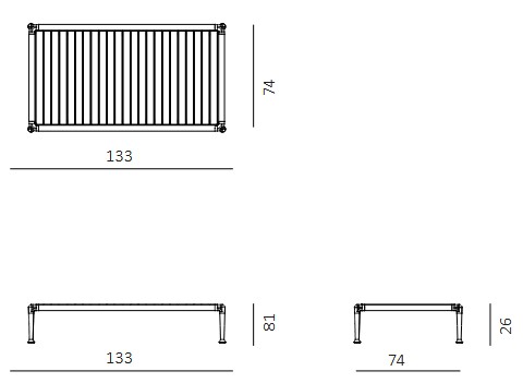 Treble Unopiù Side Table Dimensions