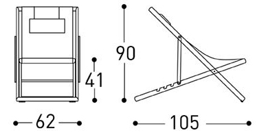 sdraio-pieghevole-clever-varaschin-dimensioni