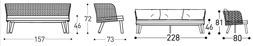 Divano da giardino Emma Varaschin dimensioni