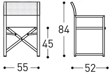 Sedia regista Victor Varaschin dimensioni