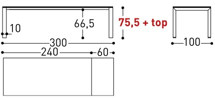 Tavolo Dolmen Varaschin allungabile dimensioni
