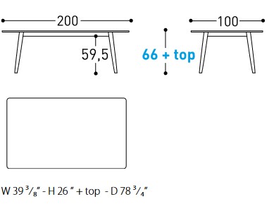 Tavolo Ellisse Varaschin dimensioni