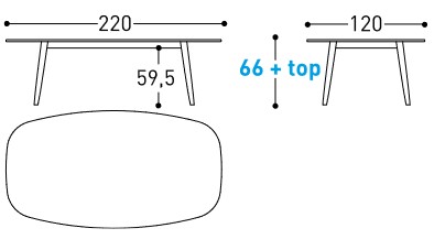 Tavolo Ellisse Varaschin dimensioni