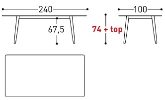 Tavolo Ellisse Varaschin dimensioni