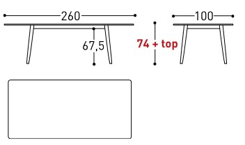 Tavolo Ellisse Varaschin dimensioni