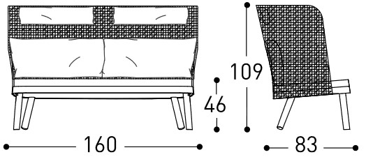 Divano da giardino Emma Varaschin dimensioni