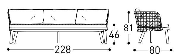 Divano da giardino Emma Varaschin dimensioni