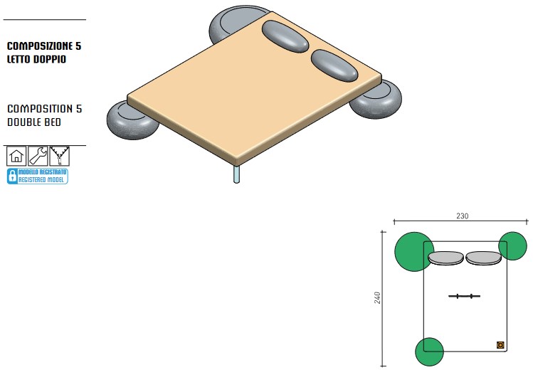 Letto Matrimoniale Wellness Therapy Varaschin dimensioni