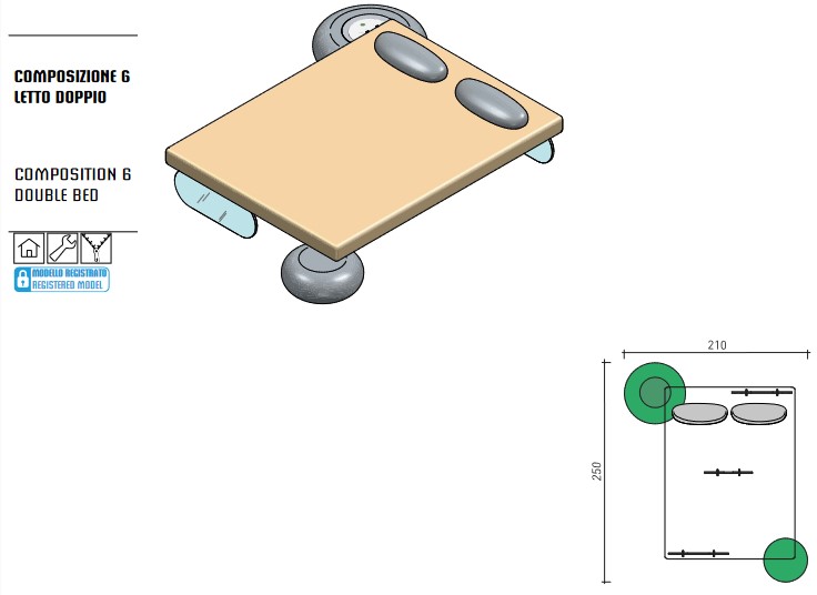 Letto Matrimoniale Wellness Therapy Varaschin dimensioni