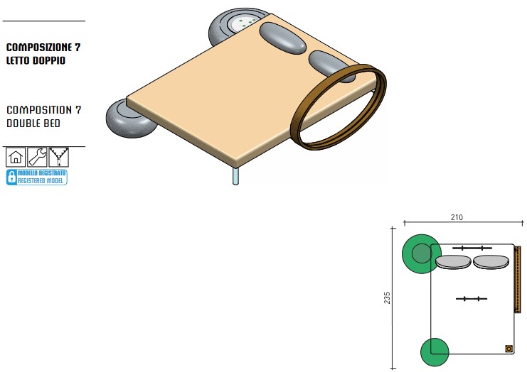 Letto Matrimoniale Wellness Therapy Varaschin dimensioni