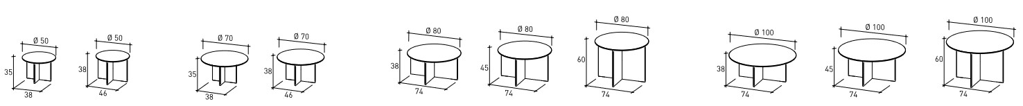 Belt Air Varaschin Coffee Table sizes