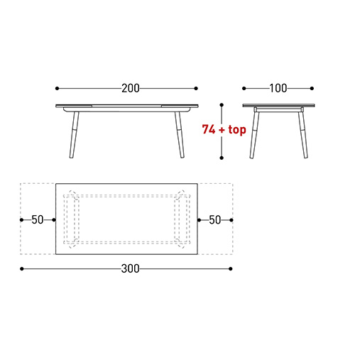 Ellisse Varaschin extendable table sizes