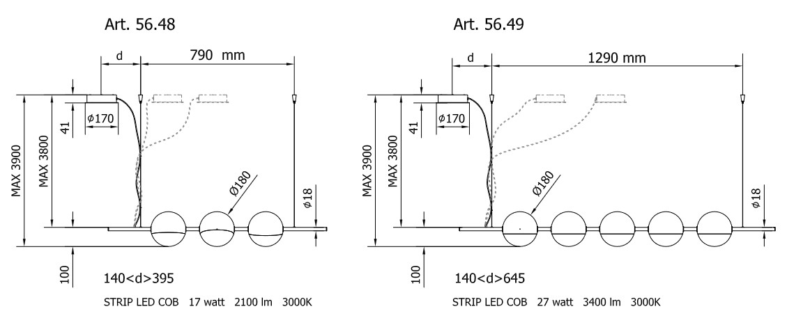 Sferatus Bontempi Casa Suspension Lamp sizes