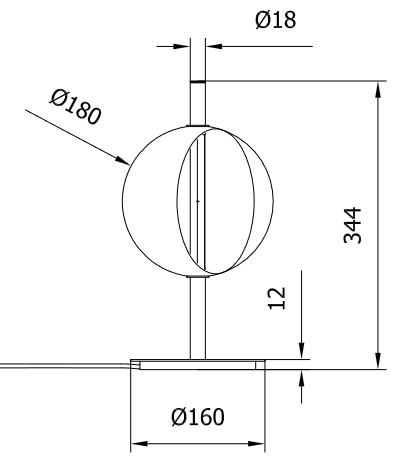 Lampada Sferatus Bontempi Casa da tavolo misure
