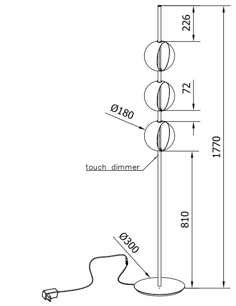 Sferatus Bontempi Casa Floor Lamp sizes