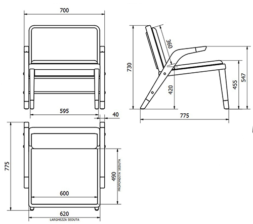 Lady Bontempi Casa Armchair sizes