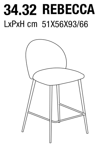 Rebecca Bar Stool 34.32 dimensions