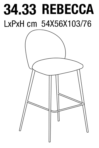 Rebecca Bar Stool 34.33 dimensions