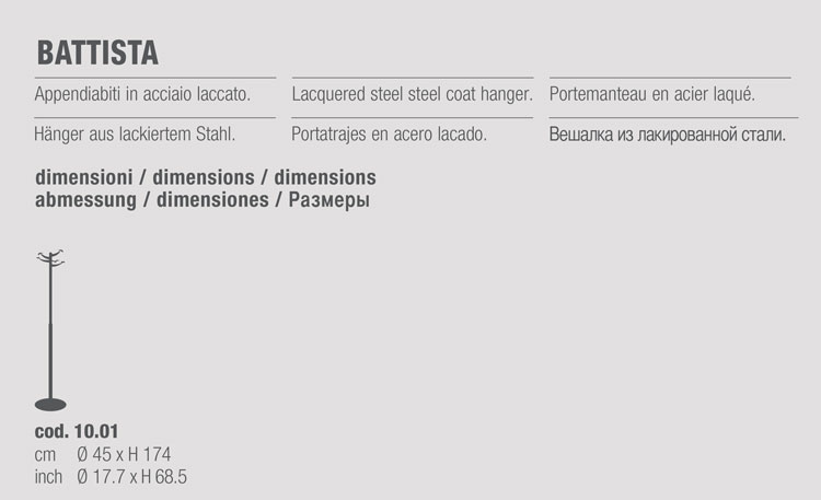 Battista Coat Racks Bontempi Casa dimensions