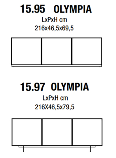 Olympia sideboard by Bontempi Casa dimensions