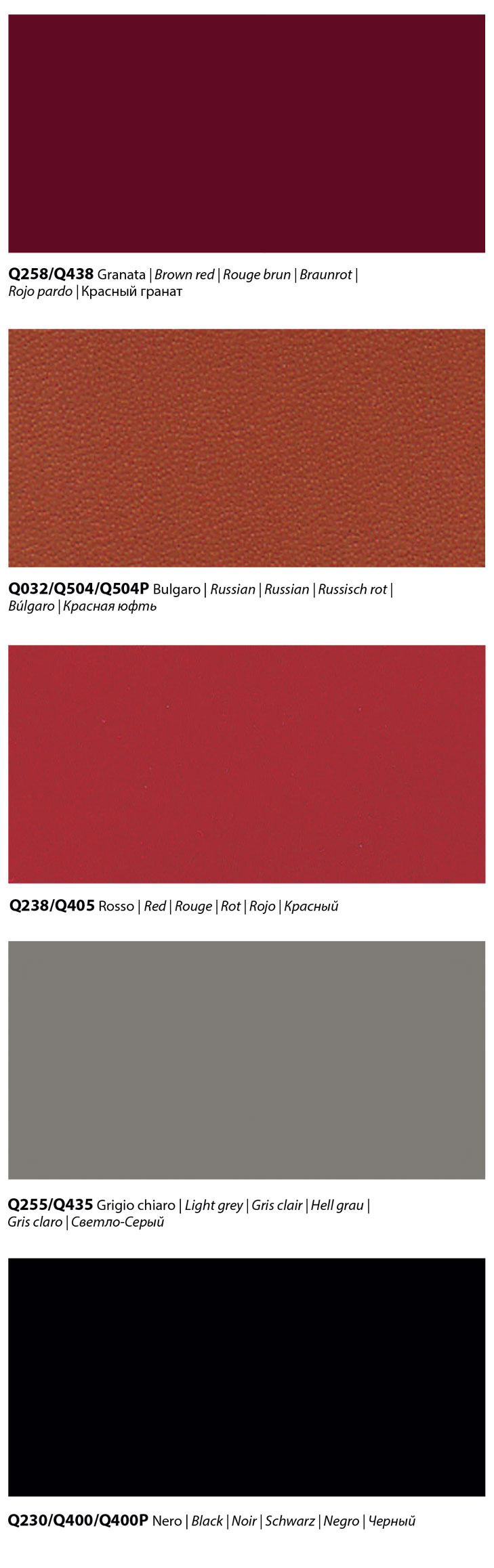 Bontempi leather finishes