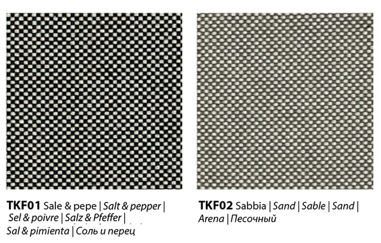 Bontempi Kvadrat fabric finishes