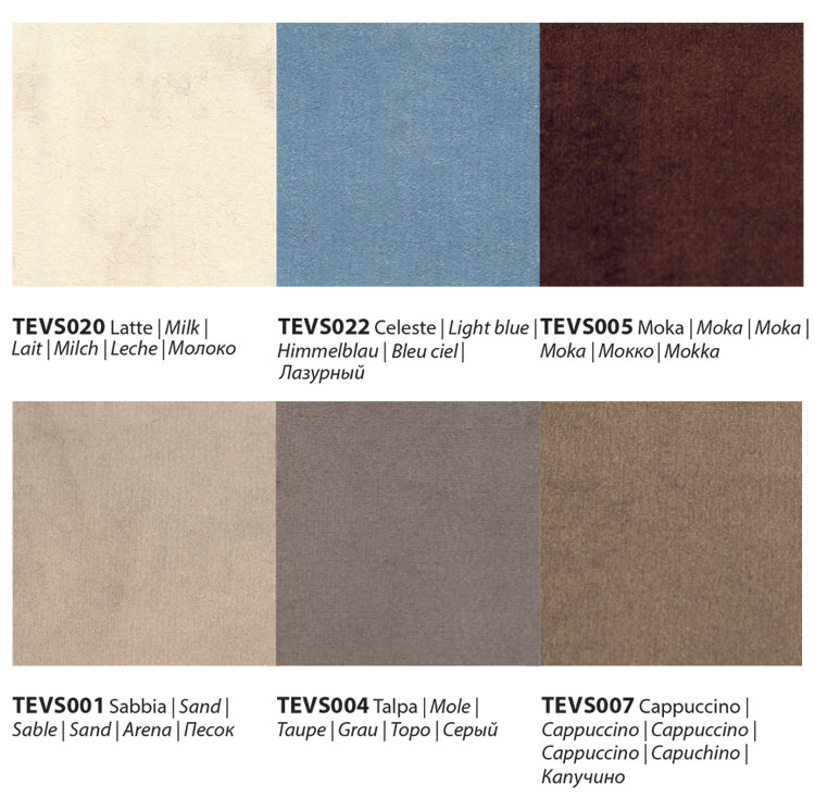 Bontempi Supreme velvet finishes