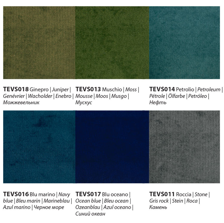 Bontempi Supreme velvet finishes