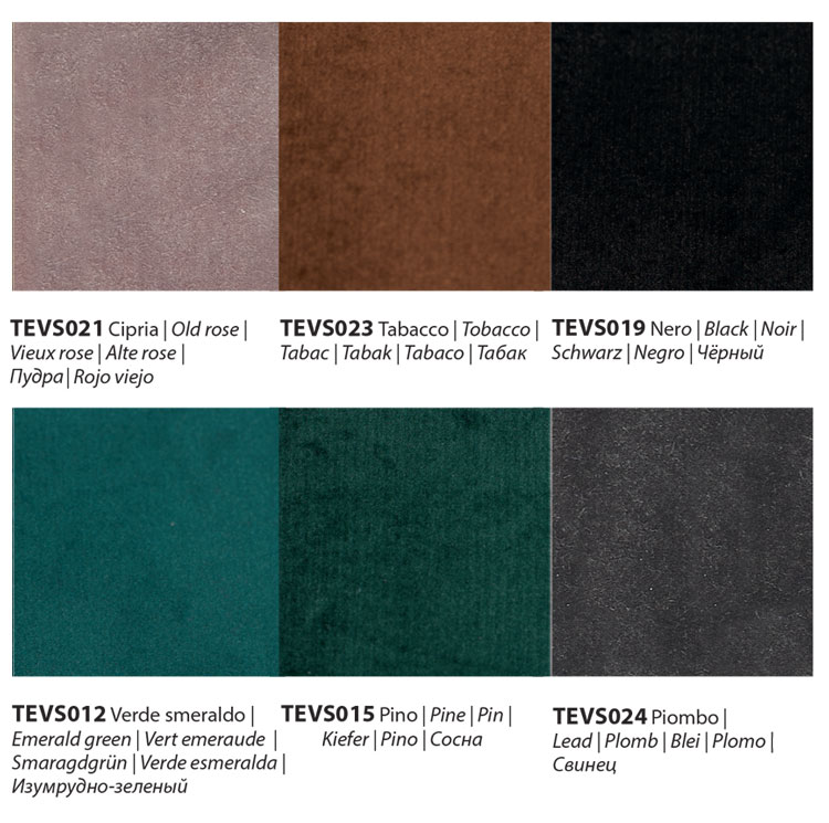 Bontempi Supreme velvet finishes