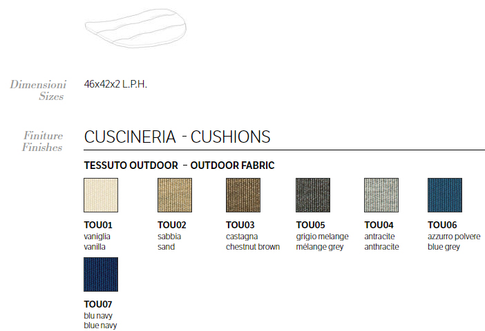 cushion chair mood bontempi casa finishes