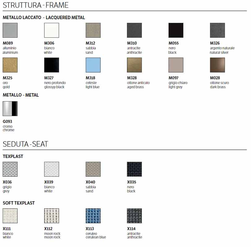 Net Chair Bontempi Casa finishes