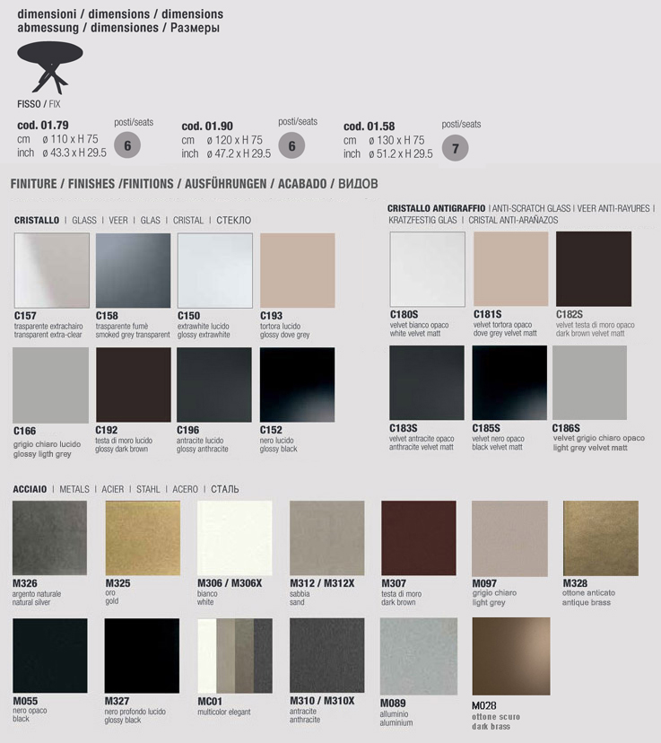 Round Barone Bontempi Casa Table 01.90