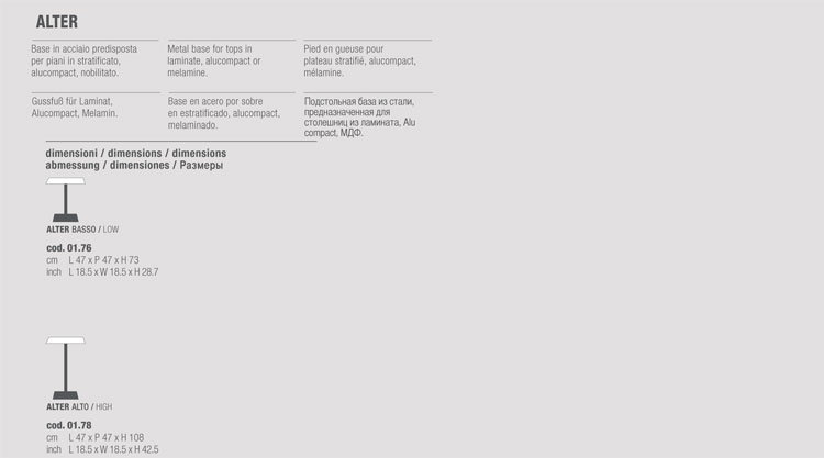 coffee table alter bontempi casa sizes