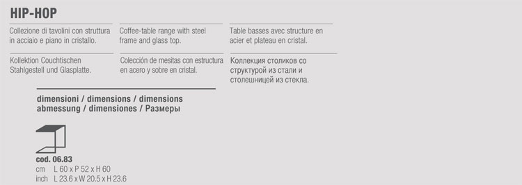 Hip Hop Coffee-table Bontempi Casa 06.83 sizes