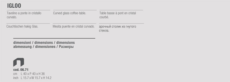 Igloo Coffee-table Bontempi Casa 06.71 sizes