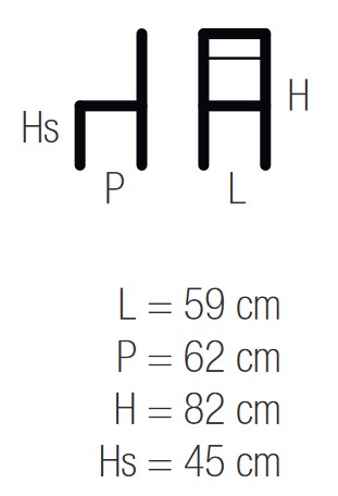 Sedia Azhar Casprini Wire dimensioni