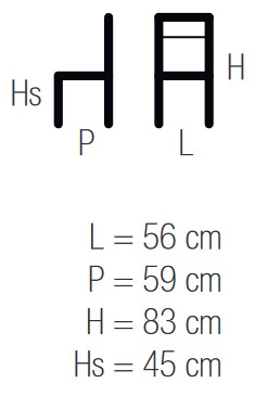 Cester+ Tube Casprini Chair sizes